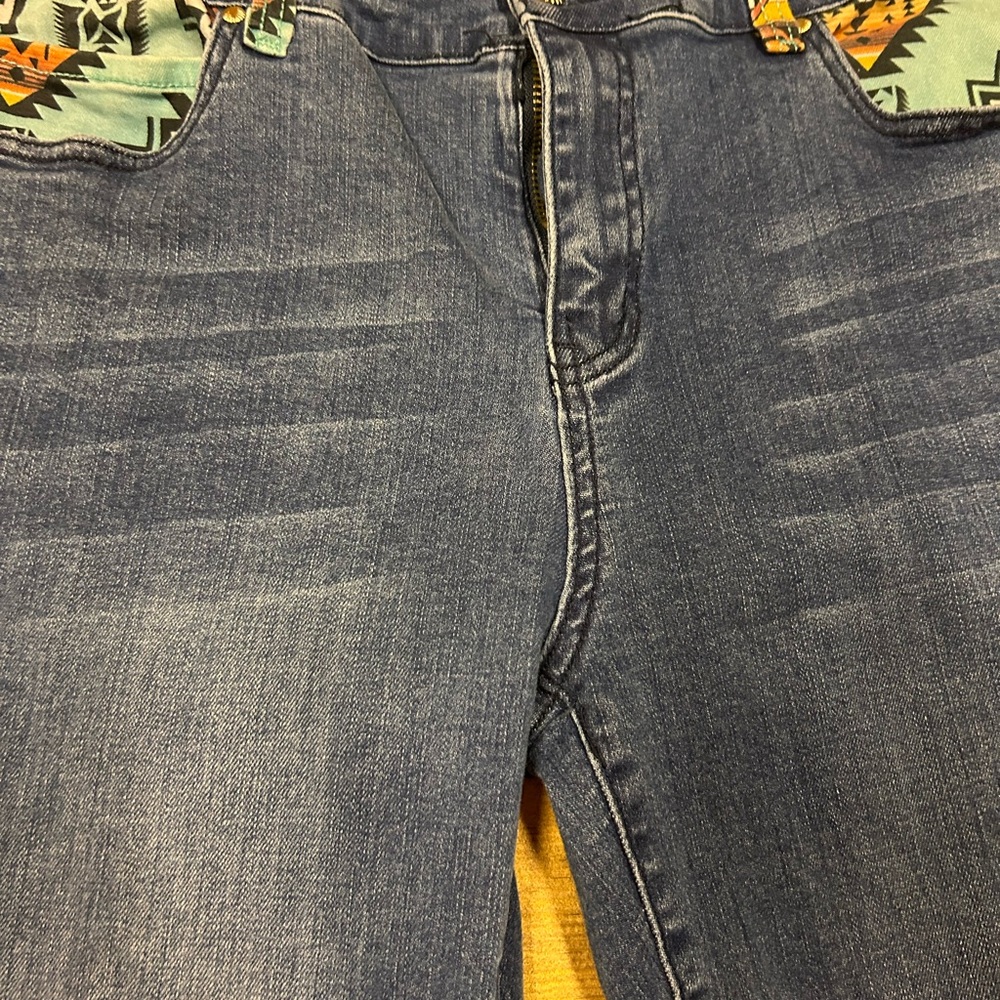 Ranch Dressn Flare jeans with Southwestern Print Accents Size 14 - Picture 6 of 16